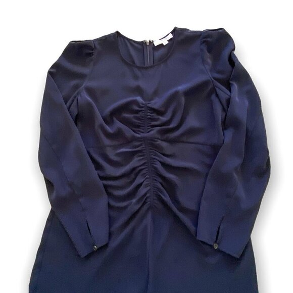Thakoon Collective Ruched Puff Sleeve Mini Dress, Size 12, Blue - Picture 10 of 13